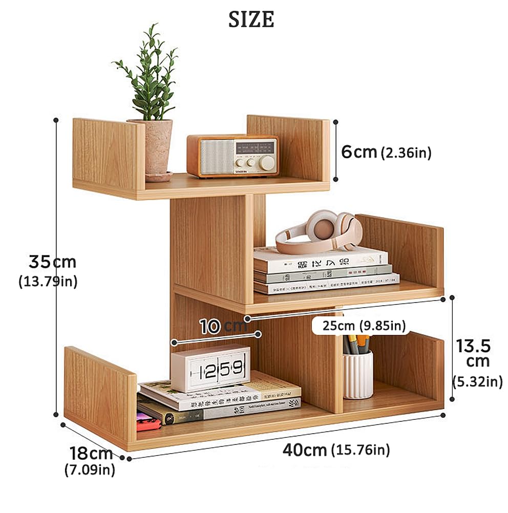Dreamhousey Étagère de bureau en bois massif multicouche pour étudiant - Grand espace de rangement pour cosmétiques, bureau d'ordinateur, bibliothèque à 3 niveaux Dreamhousey Étagère de bureau en bois massif multicouche pour étudiant - Grand espace de rangement pour cosmétiques, bureau d'ordinateur, bibliothèque à 3 niveaux