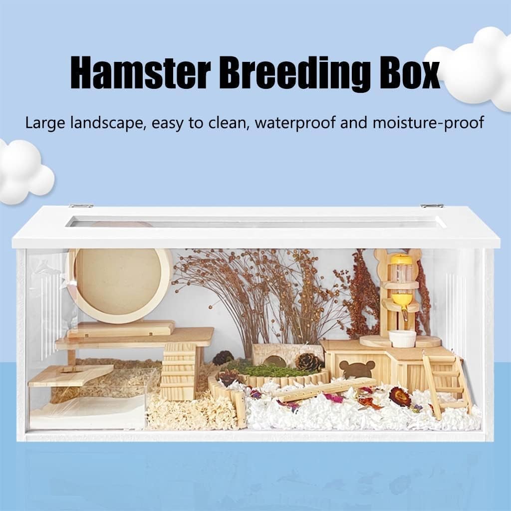 Jaula de hábitat para hámster, casa impermeable para mascotas pequeñas, incluyendo cobayas, hurones, chinchillas y ratones