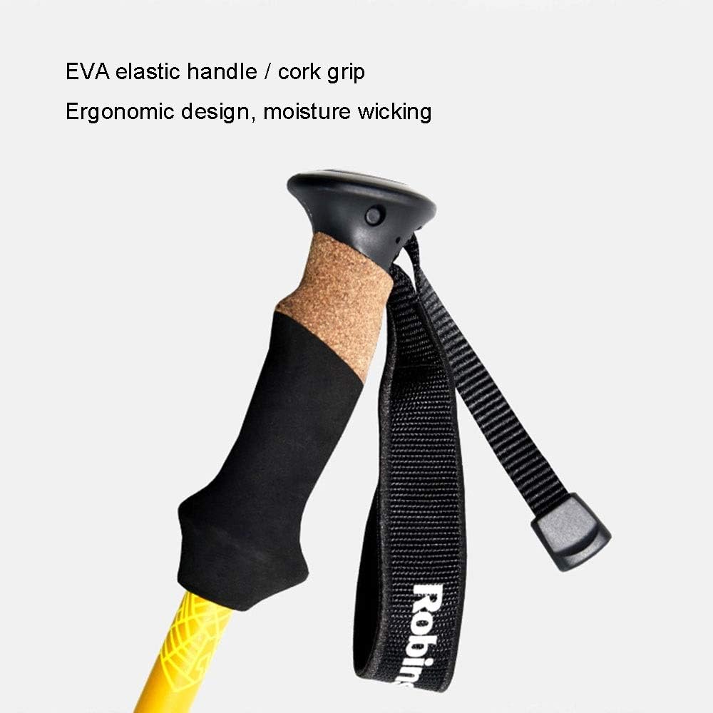 Carbon Fiber Trekking Pole Foldable Lightweight Shock Absorbing Telescopic and Running Stick with EVA Foam Grip Quick Lock Suitable for Hiking Camping Hiking Etc.