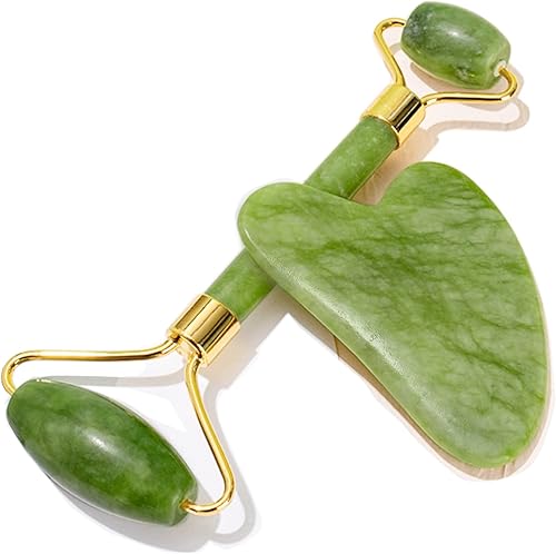 Miniatura 10 de Roselynboutique - Juego de herramientas faciales, rodillo para cuidado facial, gua sha de jade, masajeador muscular, disminuye las arrugas, piedra