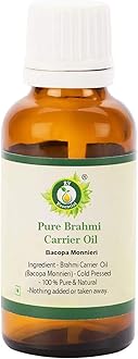 R V Essential Pure Brahmi Oil 50ml (1.69oz)- Bacopa Monnieri (100% Pure and Natural Rare Herb Series)