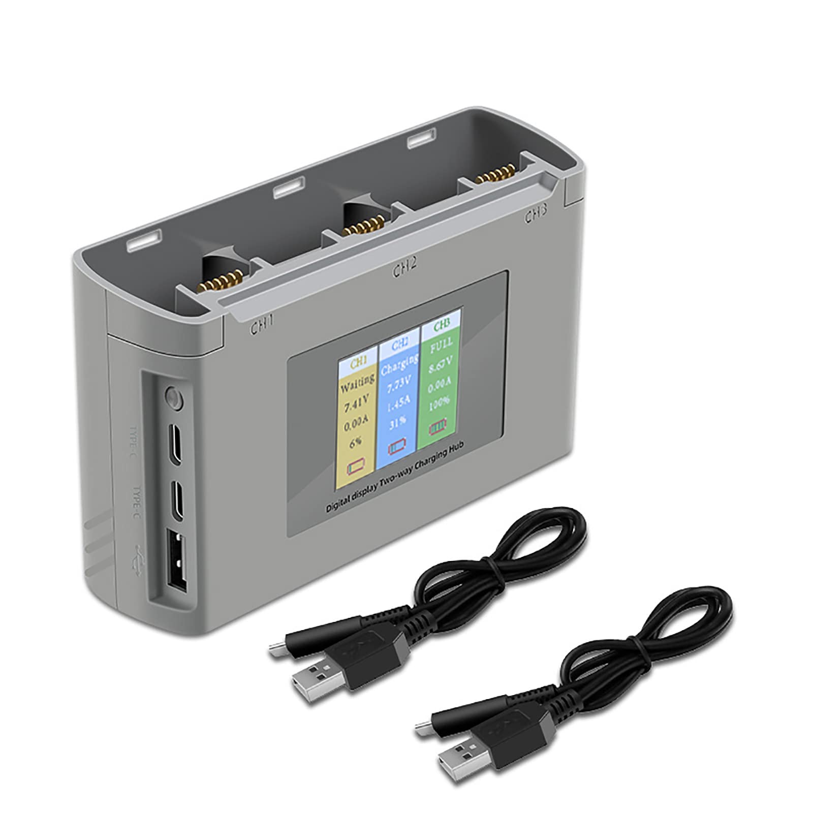 Usb Lcd Display Battery Charger Two-Way Charging Intelligent Charger Hub Battery Charging Station For Dji Mini 2 Mini Se Drone 713310691034