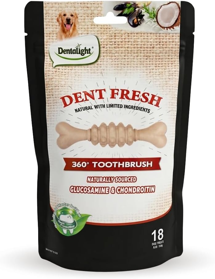 3" Dent Fresh 360° Toothbrush Healthy joint Dog Treat 18Pcs/Pack (150g)