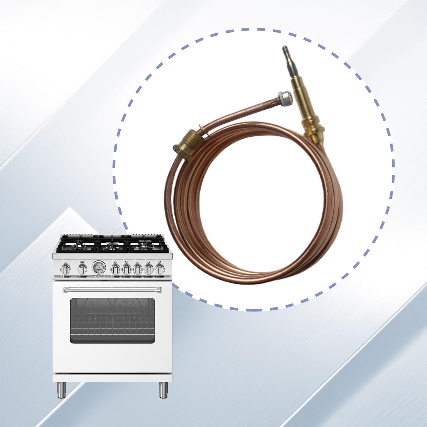 Thermocouple Oven Burner Fit for Bertazzoni 1400MM Bake Burner Thermocouple Replace 508041