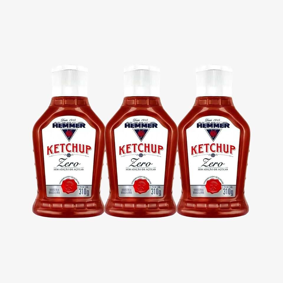Ketchup Zero Adição de Açúcar Hemmer 310g Kit 03 Unidades