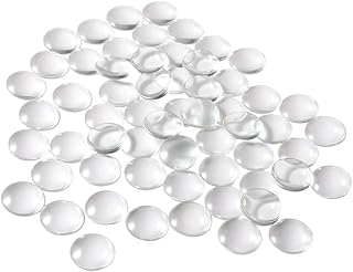 HAUTOCO 60 Pieces Glass Dome Cabochons Clear Round Cabochons Tiles, Non-...