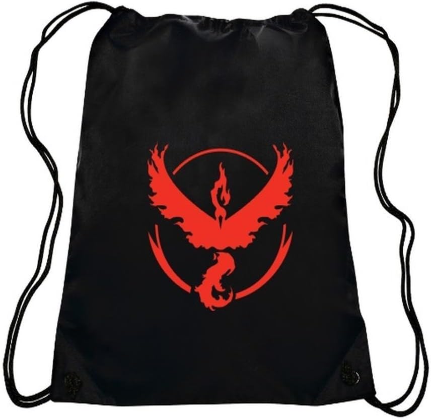 Pokemergency Team Valor Gym Drawstring Bag, Black/Red