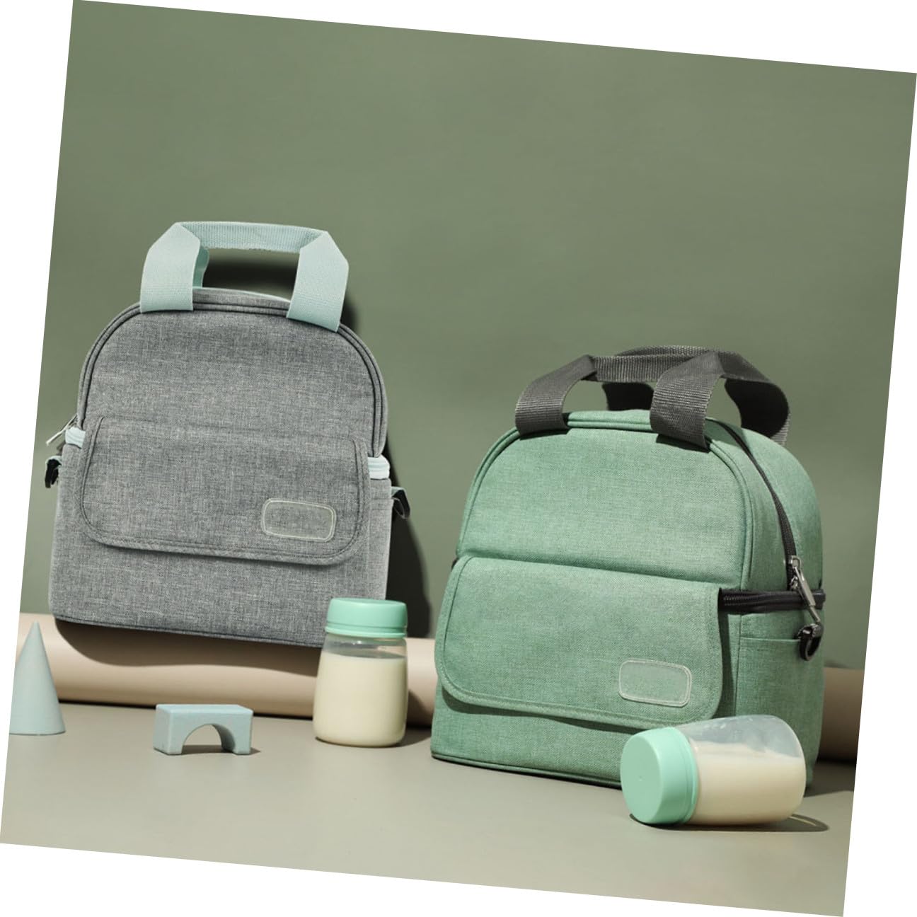 Bolsa para Leche Materna Portátil de Doble Capa, Verde