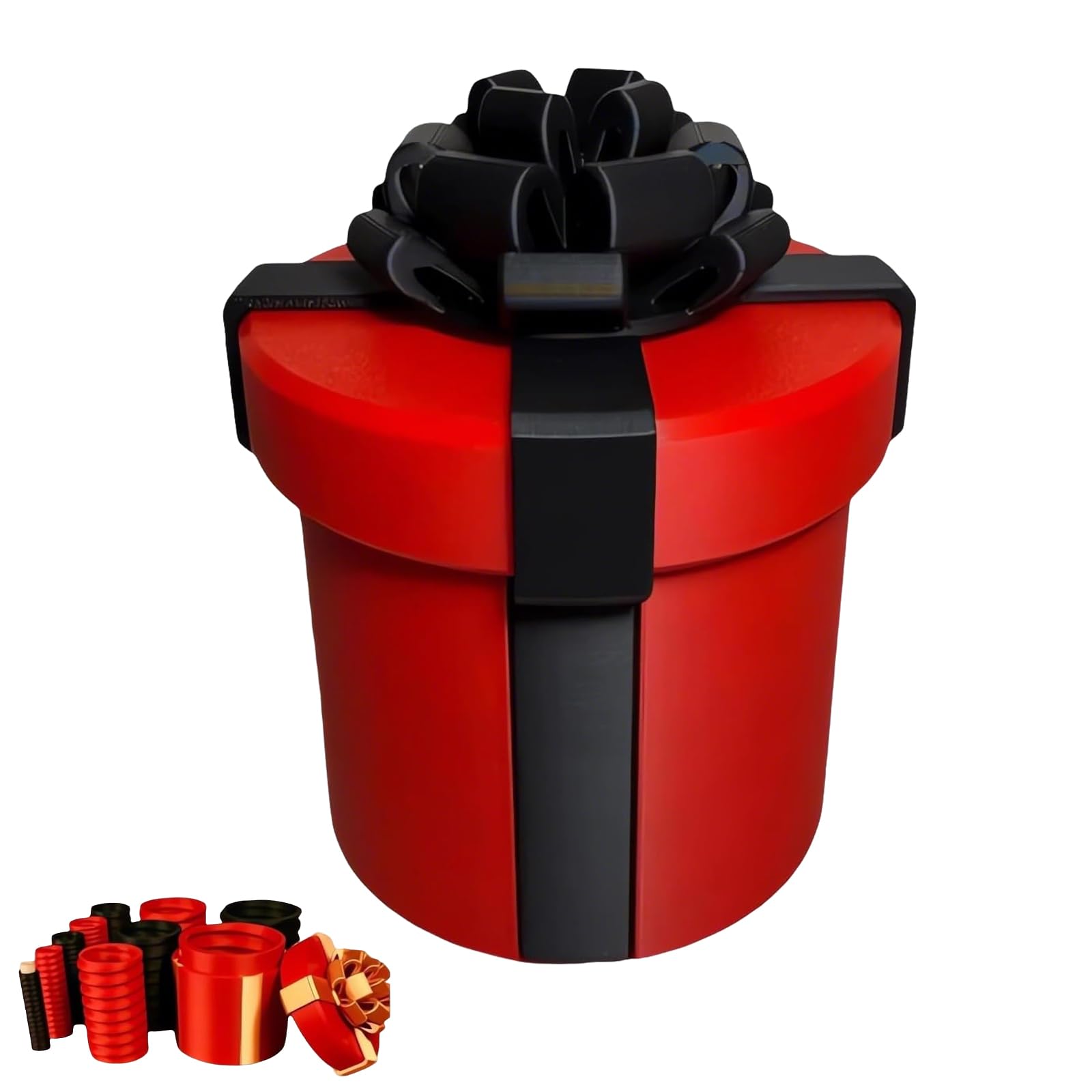Mtbricey Annoying Nested Screw Prank Gift Box 10 Layer for Cash，Black Red
