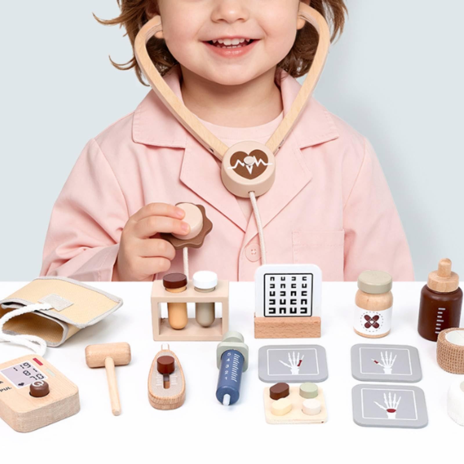 Valigetta Del Dottore Educativo Kit Medico Giocattolo Realistico Gioco D'imitazione per Casa, Asilo