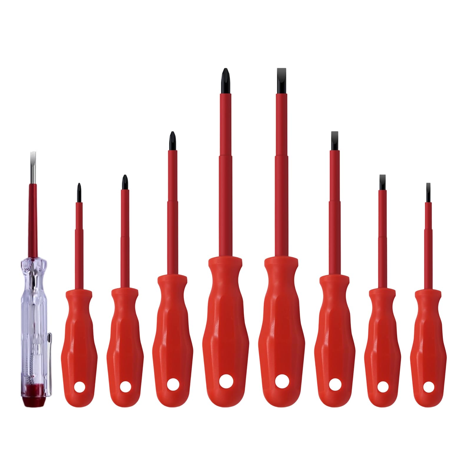 Hsioluted Multicolor 9Pcs Insulated Screwdriver Set Durability Antirust Steel Bit For Electrical Appliance Maintenance Tool Antiskid Insulated Screwdriver Set