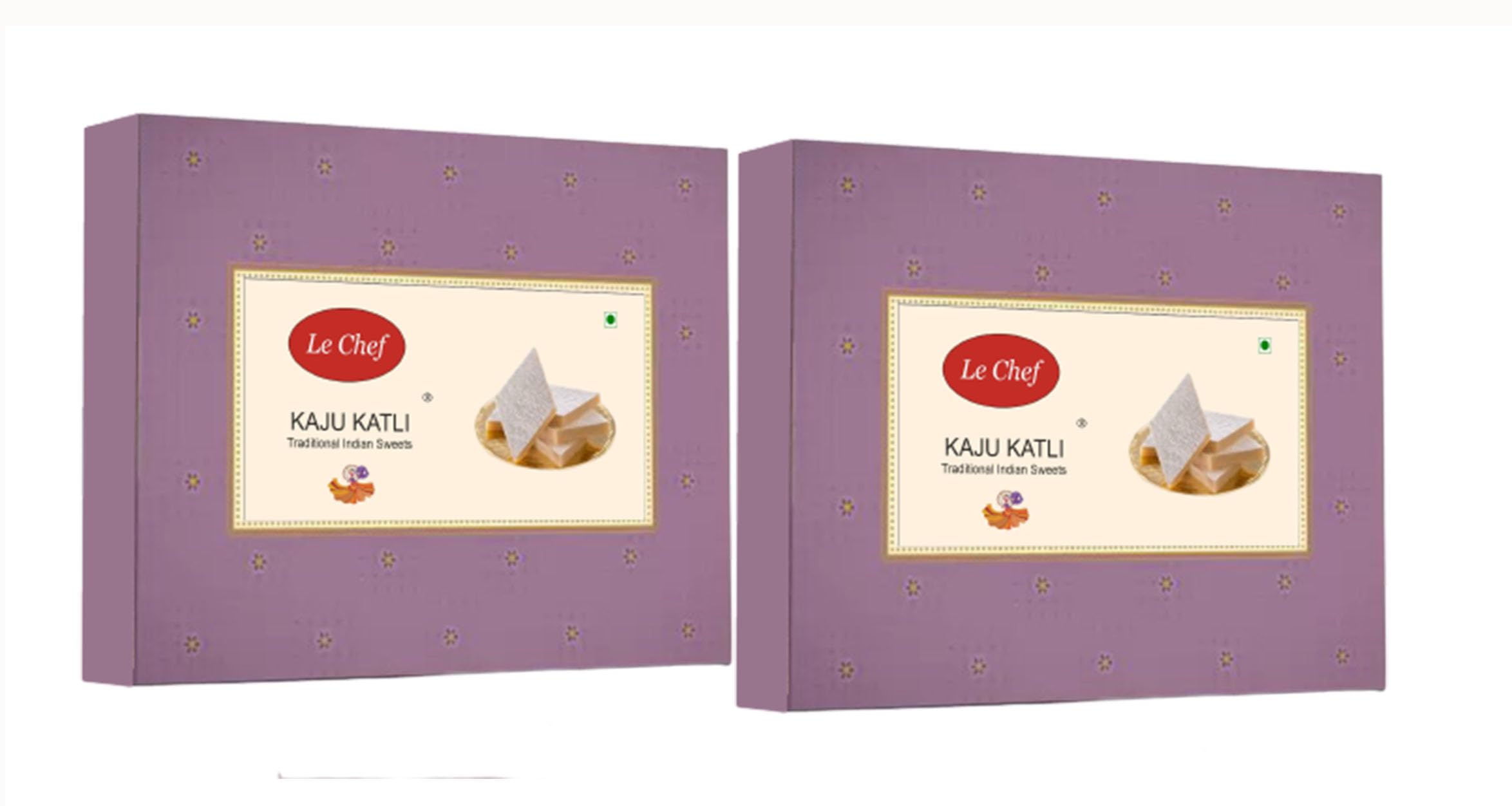 Le Chef Premium Kaju Katli 200 gm x 2| Combo Pack Of 2| Indian Sweet | Best For Festival (400 gm)