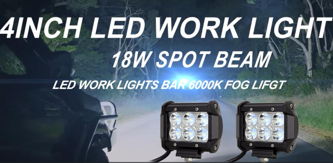 PICAA LED werklamp 12V 24V, 4 inch 60W zijschieter strobe wit oranje werklamp, off-road rijlicht spot mistlampen voor Jeep Truck ATV SUV autoboot (2 STUKS