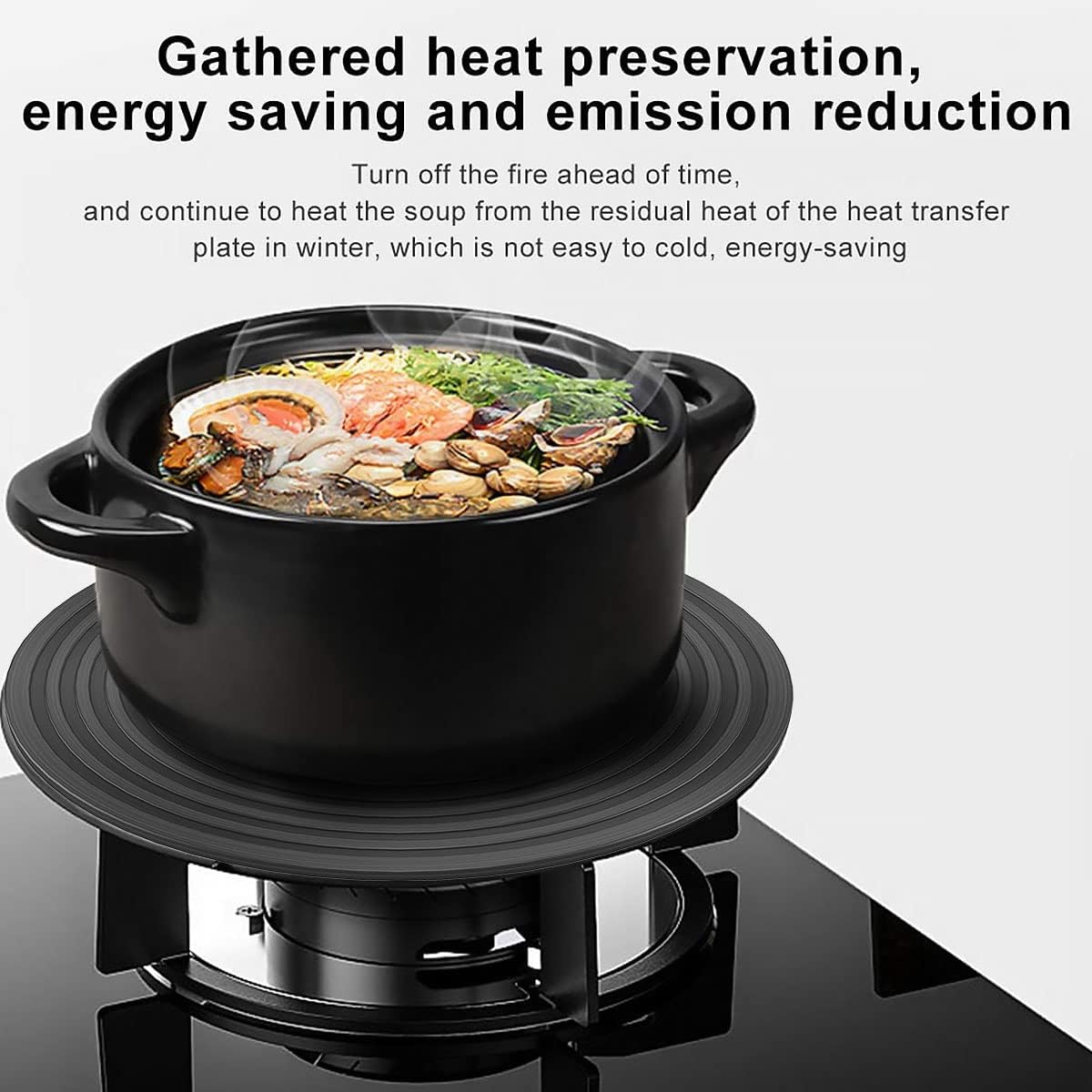 Heat Diffuser for Gas Stove, 11 inch Non-Stick Coating Heat Diffuser Plate, Aluminum Alloy Gas Reducer Flame Guard Simmer Ring Plate, Round Fast Defrosting Tray, Cookware Accessories