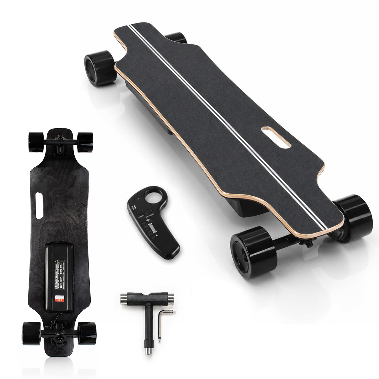 Skateboard Électrique Léger et Portable, Longboard Urbain | 8/15 km Autonomie, Idéal Débutant 8km