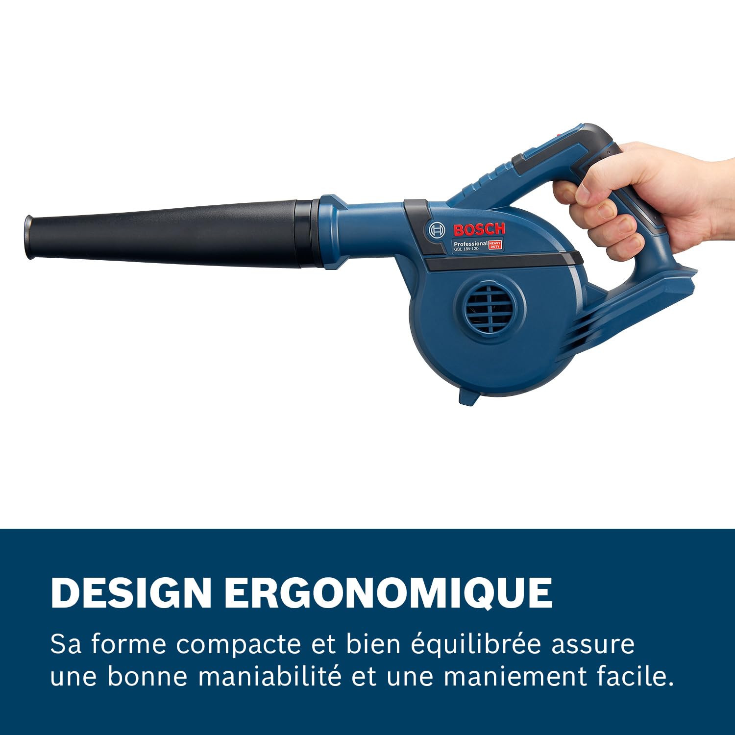 Bosch Professional 18V System souffleur sans-Fil GBL 18V-120 (avec 4 Embouts, buse Standard, Tube prolongateur, buse pour Trous de perçage, bac à poussière) - 5