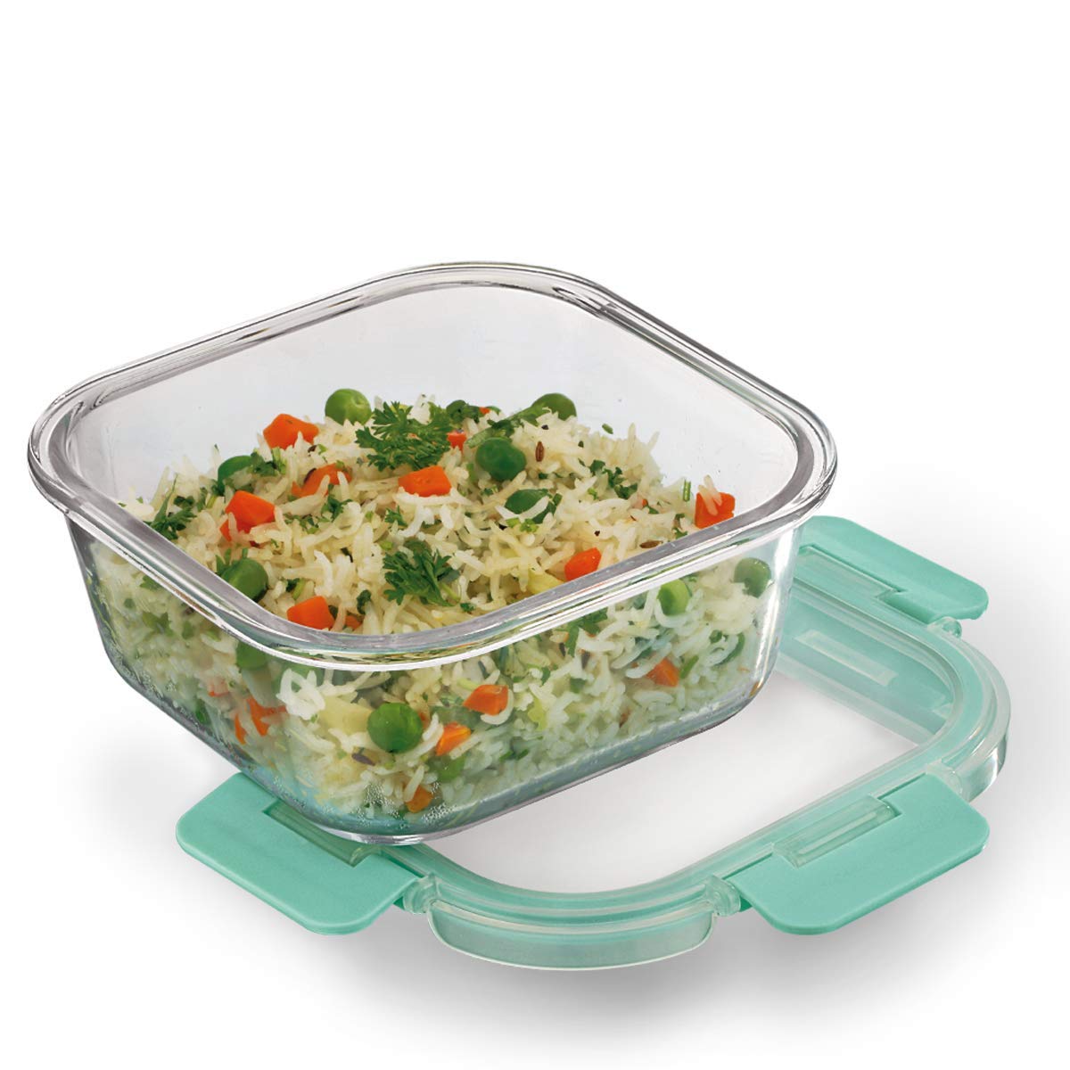 Allo Recipientes de vidrio FoodSafe con tapas con bloqueo sin roturas, recipientes aptos para horno y microondas, recipientes de vidrio de borosilicato alto para preparación de comidas para cocina,