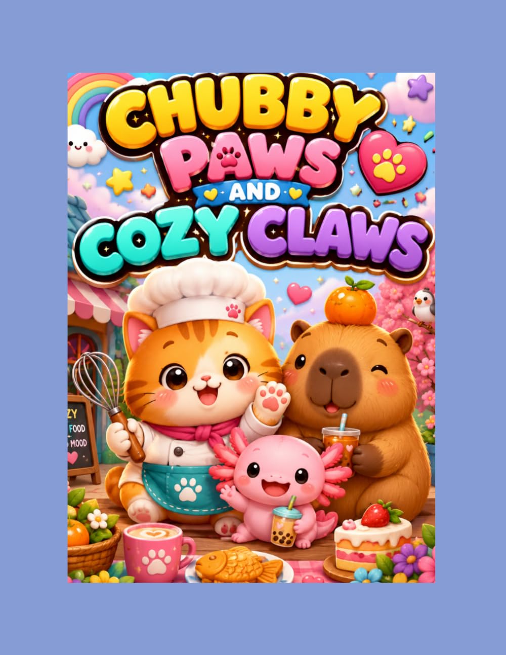 CHUBBY PAWS AND COZY CLAWS: Cute Kawaii Animals Coloring Book With Bold Lines And Simple Designs