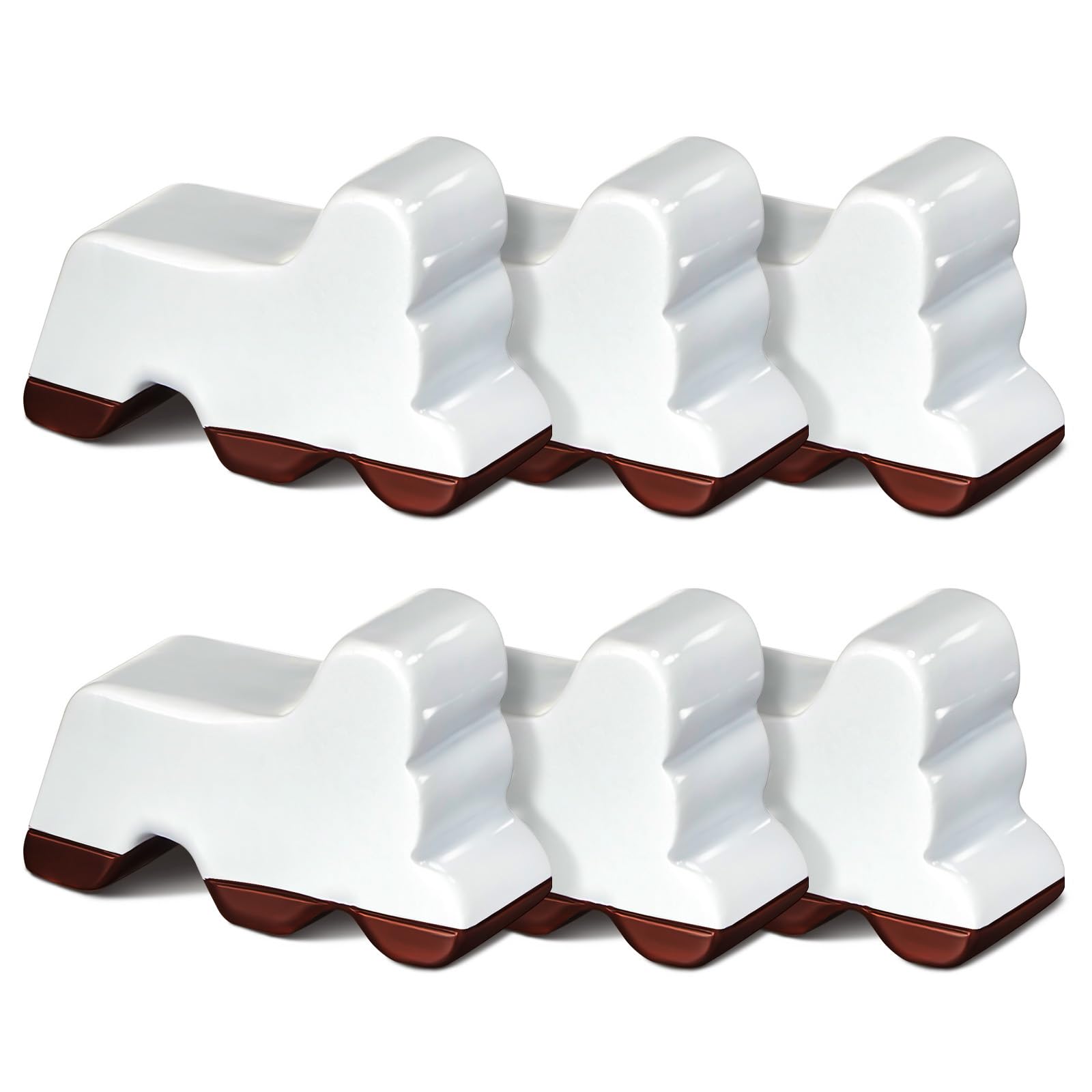 Photo 1 of Kigeli 6 Pcs Resin Garden Pot Feet for Outdoor Planters 3 Inch Long 1.5 Inch Tall Flower Handmade Elevator Plant Feet Frost Proof Lifter for 14-20 in Pot (White)