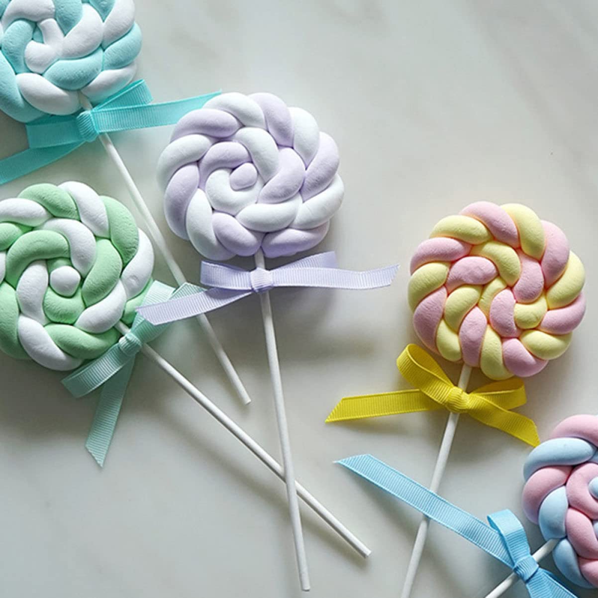 ABOOFAN 2 Sätze Lutscher Dekoration Lutscher Förmige Foto Requisiten Für Hochzeiten Und Partys Gemischte Farben Süße Deko Für Cake Shops Und Fotohintergründe 3 Stücke * 2