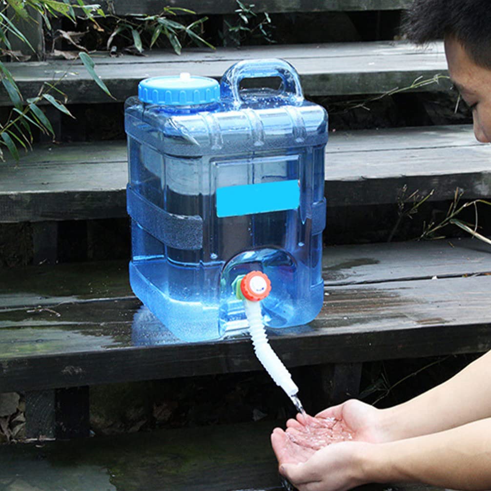 Abaodam 2.64 Gallon Water Jug Camping Water Container Water Storage Container with Faucet Large Capacity Water Jug Portable PC Water Bucket Camping Supply Clear Water Bottles