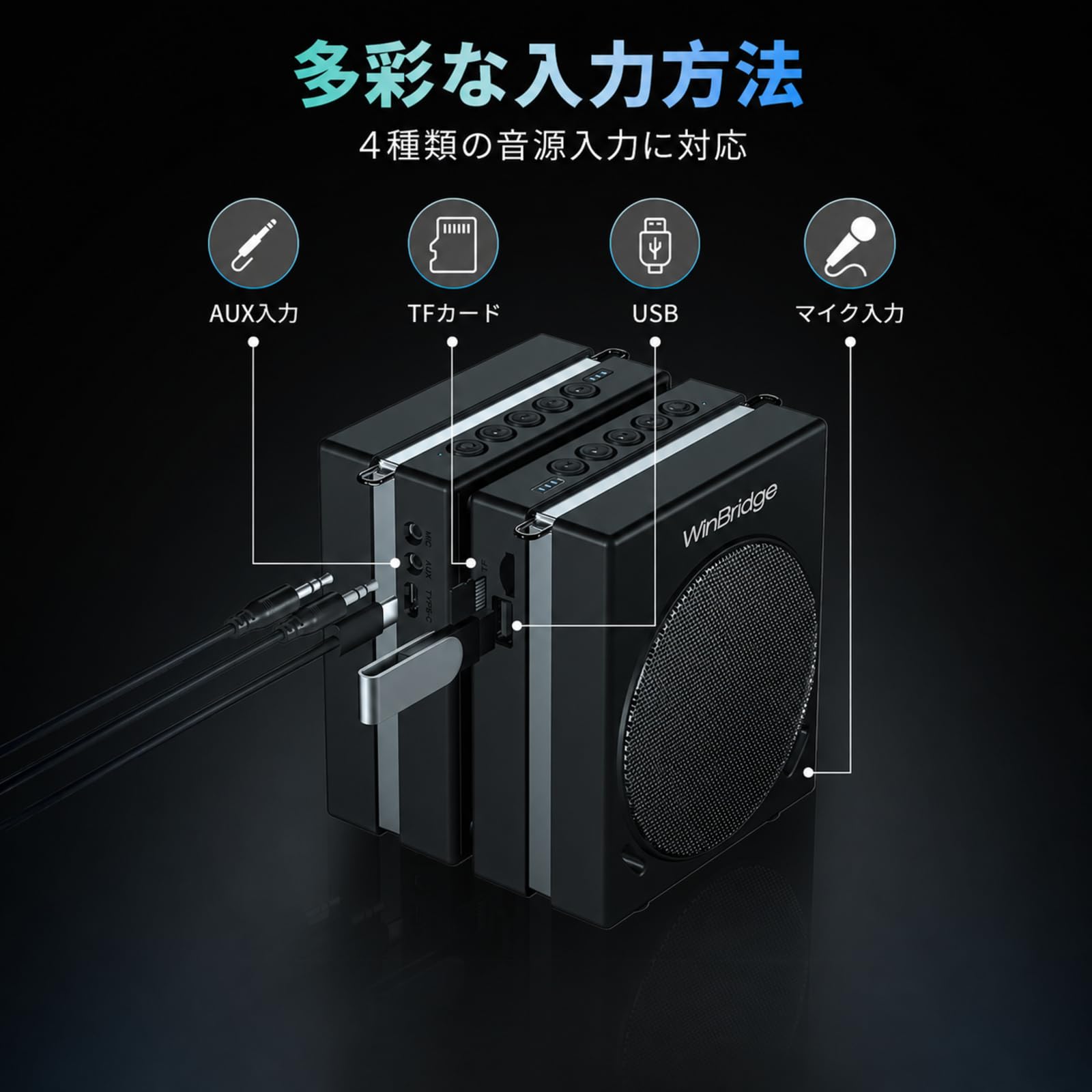 拡声器 ハンドヘルドマイク 大音量 カラオケ AUX USB microSD Amazon | WWINBRIDGE 大音量 ポータブル拡声器 スピーカー