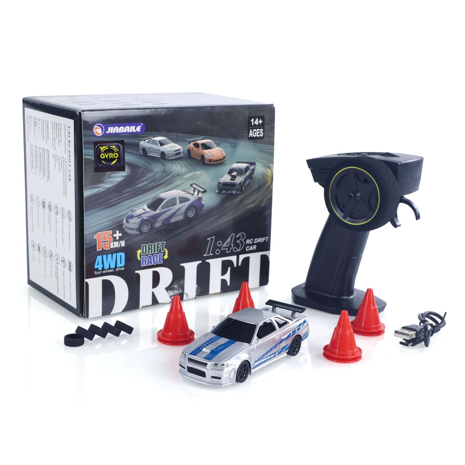 TOUCAN RC HOBBY 1/43 RC Drift Car 4WD Veicoli da corsa ad alta velocità 4304A 2.4GHz RTR Mini modello di auto radio luci a batteria giroscopio per età 14+