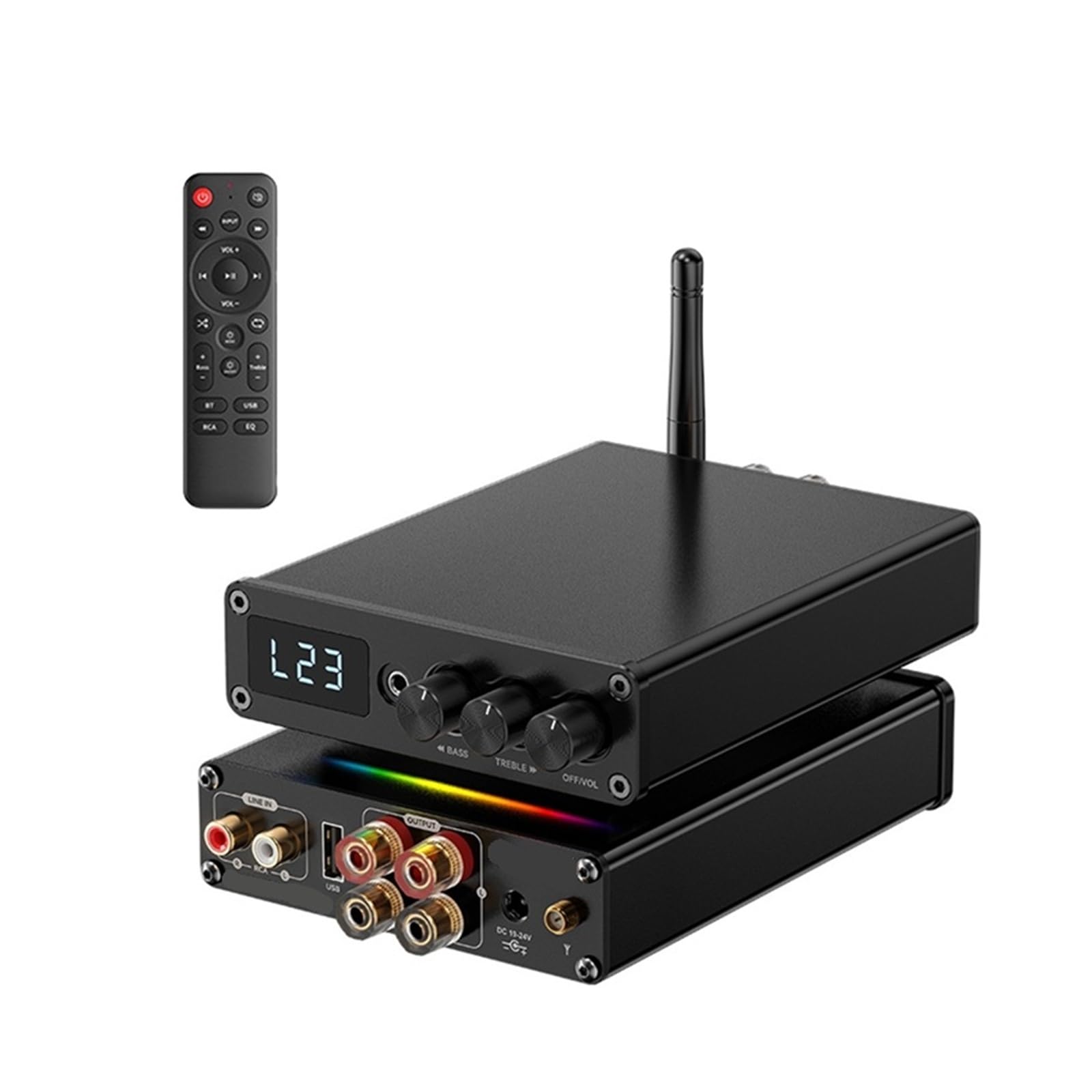 Wzmacniacz audio, Odbiornik Bluetooth do domowego wzmacniacza stereo cyfrowego Wzmacniacz 5.3 do domu, karaoke