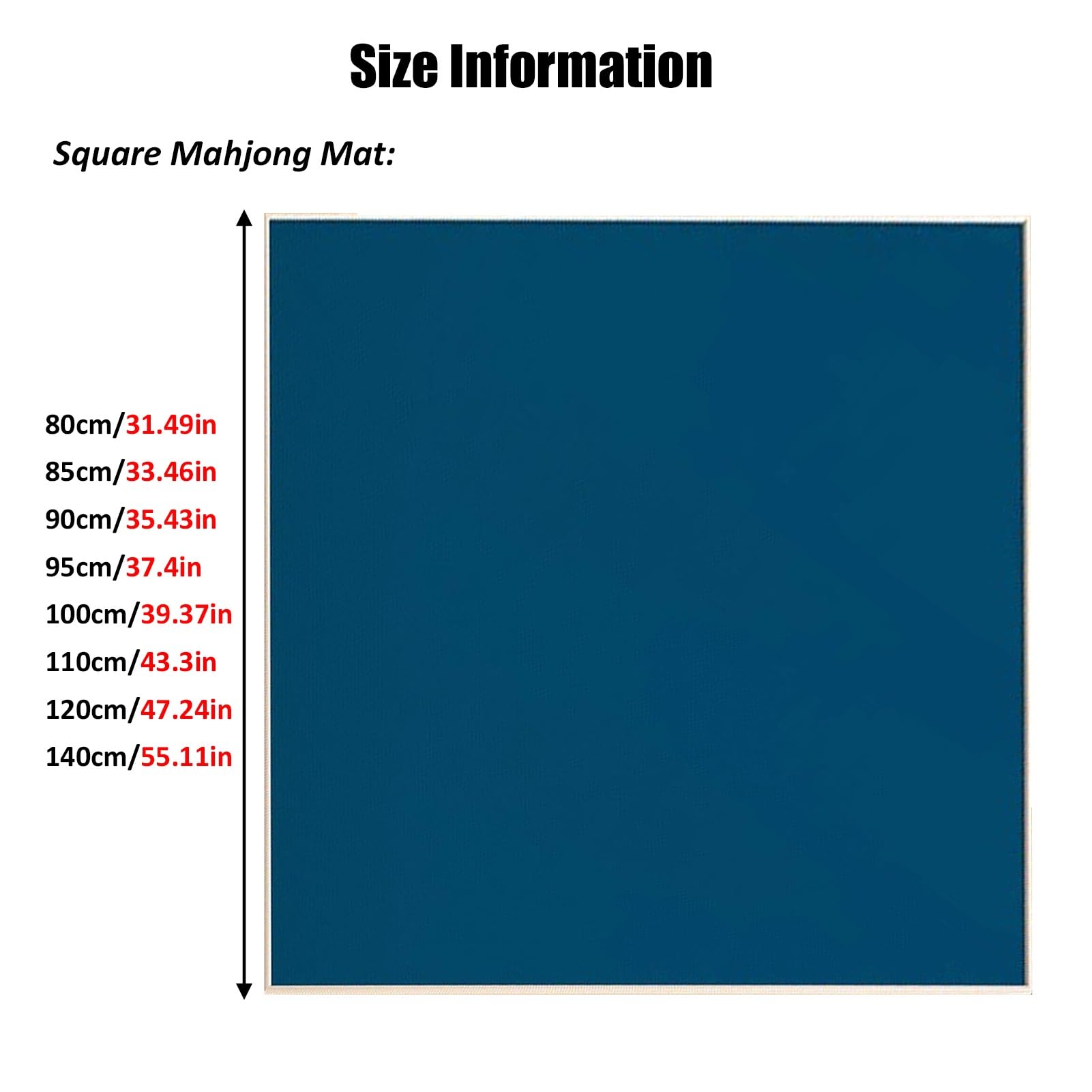Mata Mahjong Na Stoły, Mata Do Gier Z Redukcją Hałasu Na Imprezie Rodzinnej Z Antypoślizgowym Podkładem, Do Pokera, Gier Karcianych, Planszowych I Płytek(Blue,120x120cm/47.24x47.24in)
