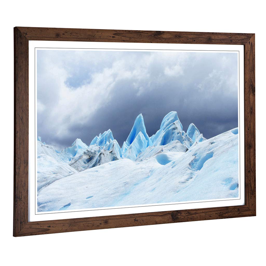 Big Box Art Framed Print of Landscape Arctic Glacier (2) Design | Wall Art Picture | Home Decor for Kitchen, Living, Dining Room, Bedroom, Hallway, Office, Walnut, A2 / 24.5x18 Inch / 62x45cm