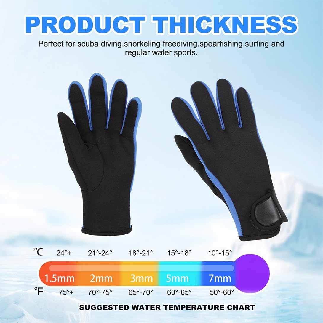 Micosuza Neoprene 1.5mm Five Finger Dive Gloves - Image 4
