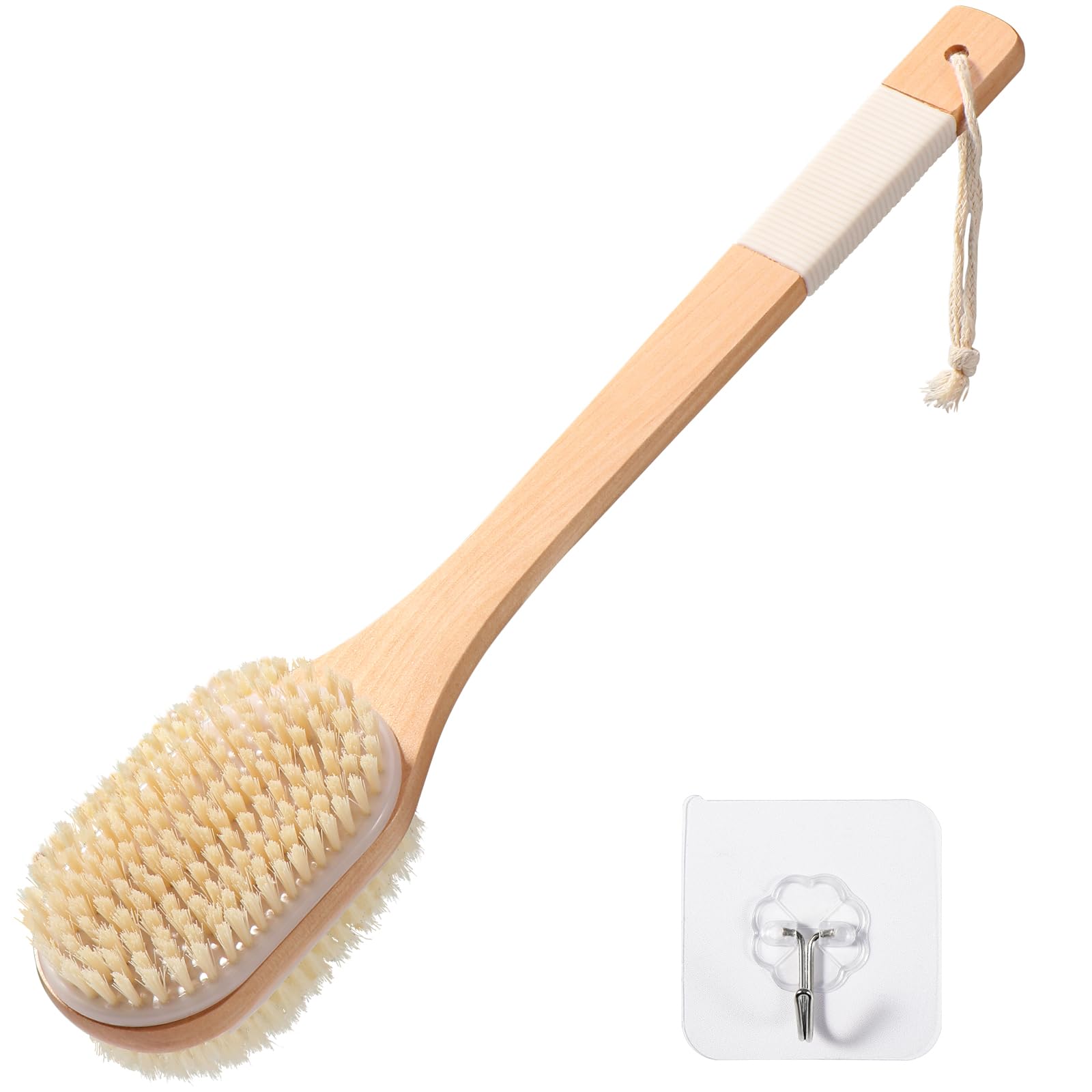 Blendura Cepillo Exfoliante Corporal Mango Largo, Cepillo Cuerpo, Cepillo Ducha, Cepillo Espalda, Cepillo Espalda Ducha Uso en Seco y Húmedo, 43 cm Longitud