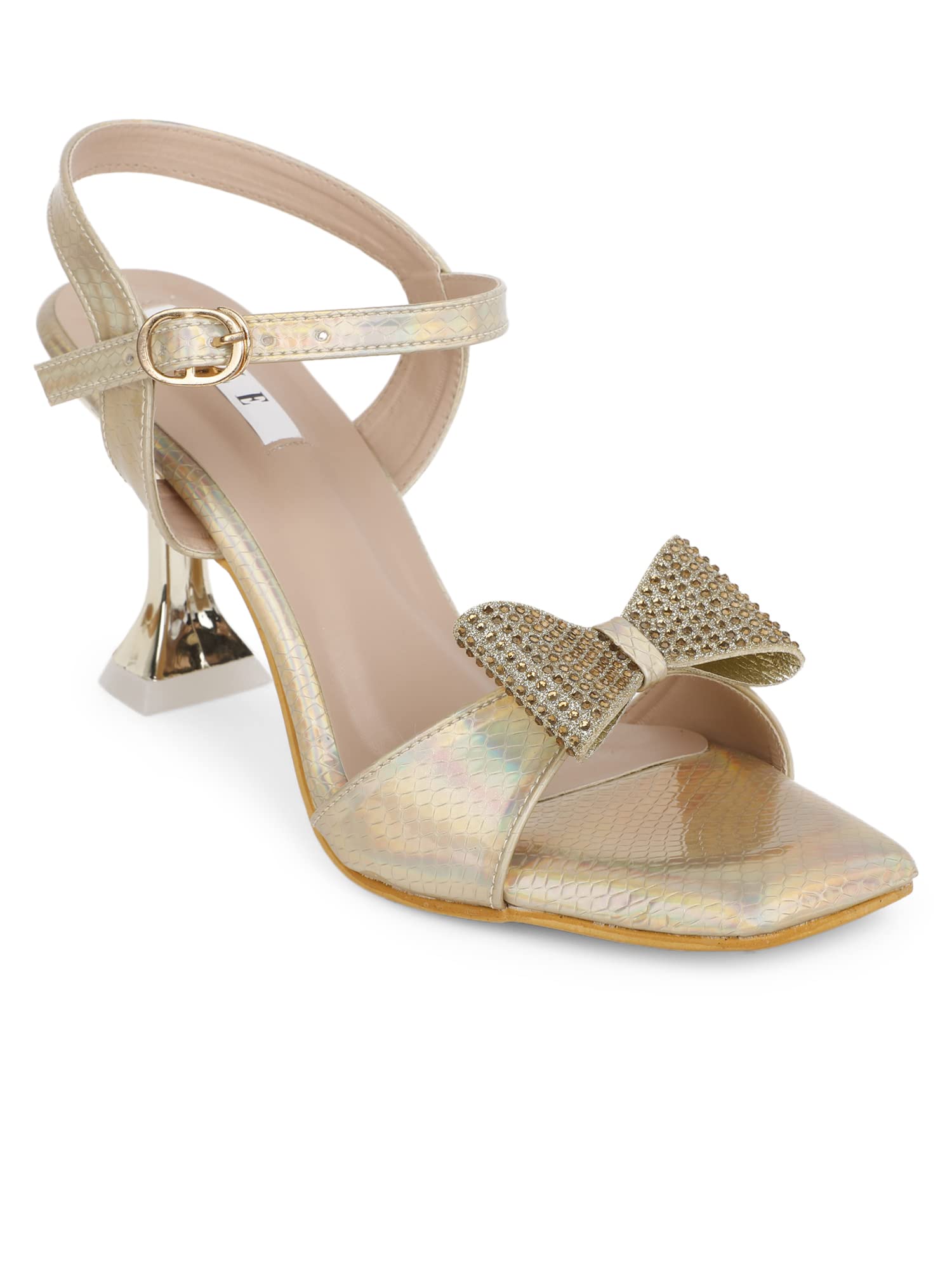 ELLE Womens Gold-Toned Slim Heel Sandals (B0BQF9XV3G) Amazon Price History, Amazon Price Tracker