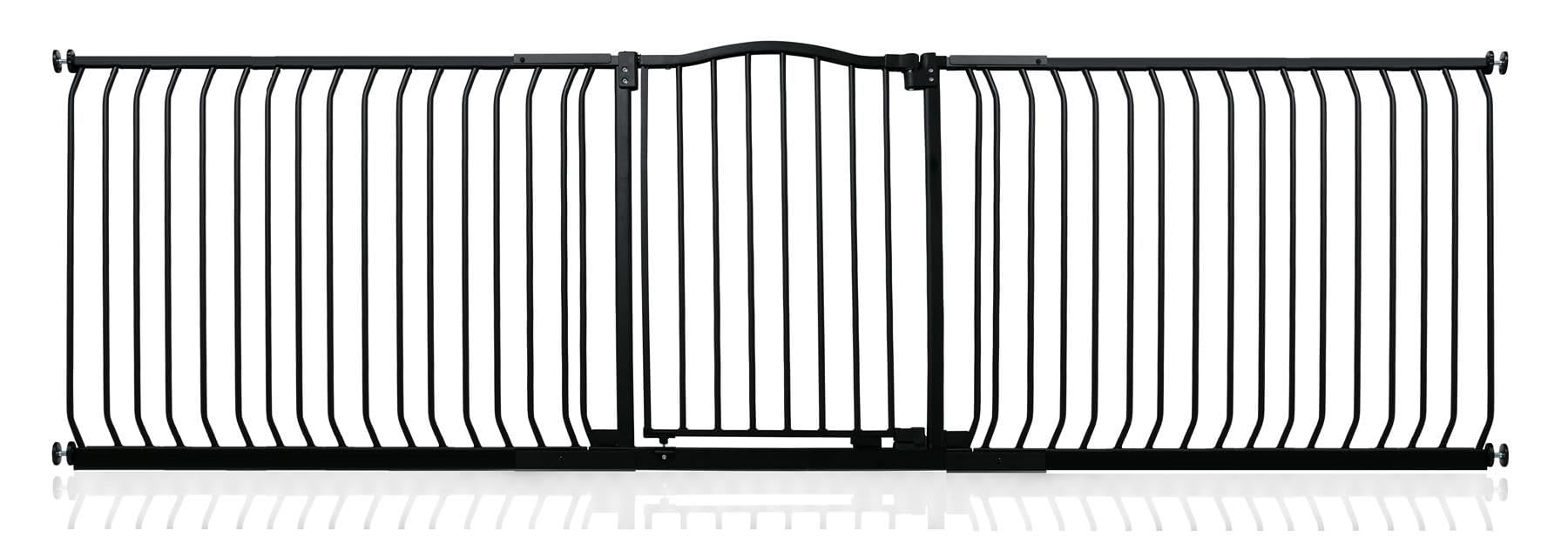 Safetots Matt Black Curved Top Safety Gate, 271Cm - 280Cm, Pressure Fit Stair Gate, Baby Gate For Doors Hallways And Spaces, Safety Barrier, Easy Installation