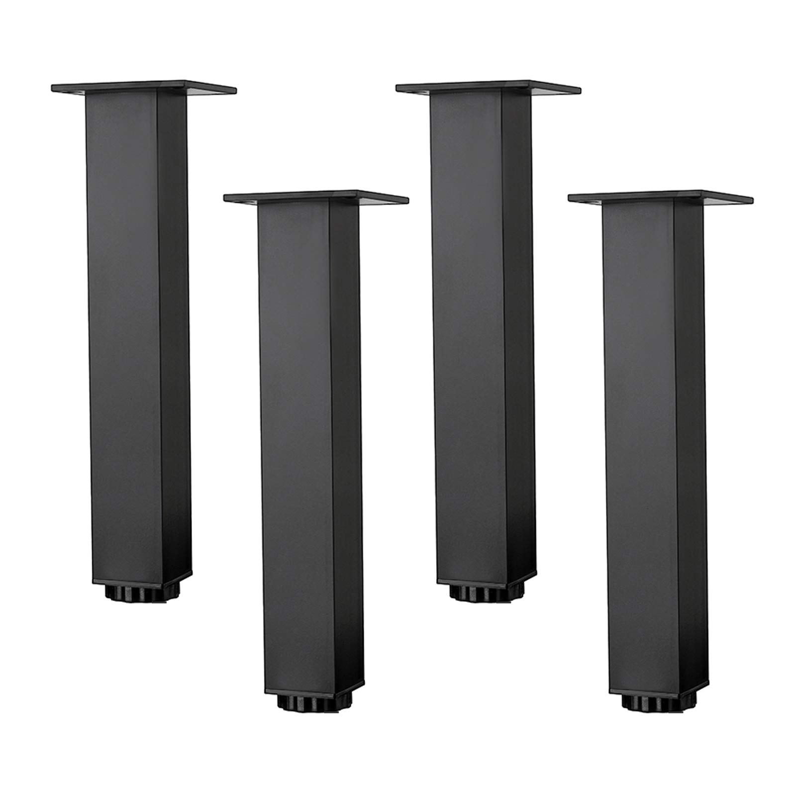 Regulowane aluminiowe nogi meblowe do sofy, stolika kawowego, szafki łazienkowej, kwadratowe, matowe, czarne nogi ze śrubami, wysokość 0,15 mm, 5,40 cm (4 szt. 40 cm/15,7 cala)