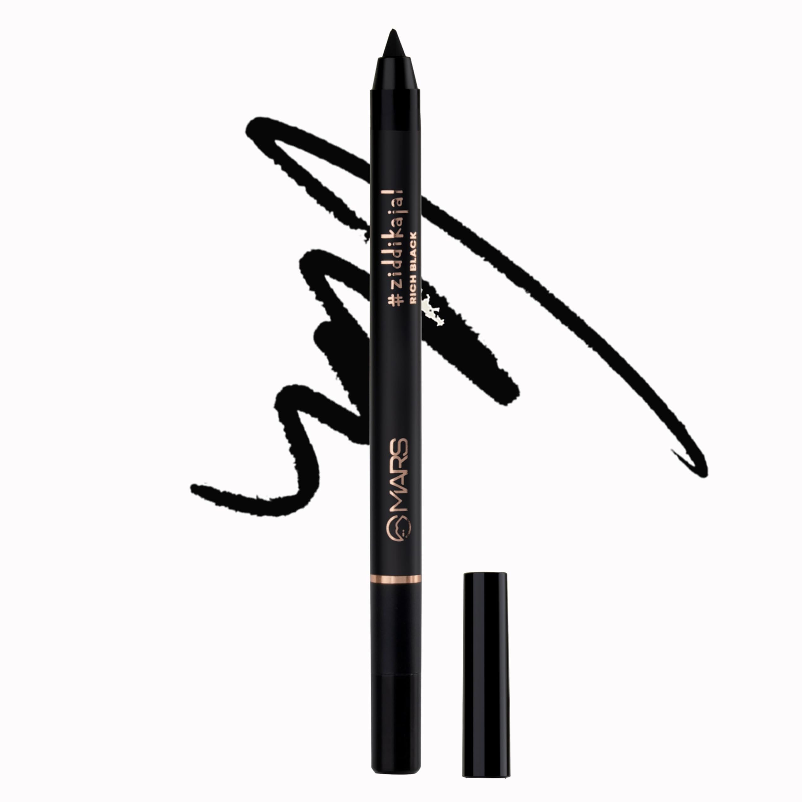 MARS Ziddi Crayon Matte Kajal Pencil Upto 12 Hours Long Stay Kajal | Rich Black Pigmentation | Smudgeproof & Water Resistance | Effortless One Swipe Application (1.4Gm) Black)-picture-38