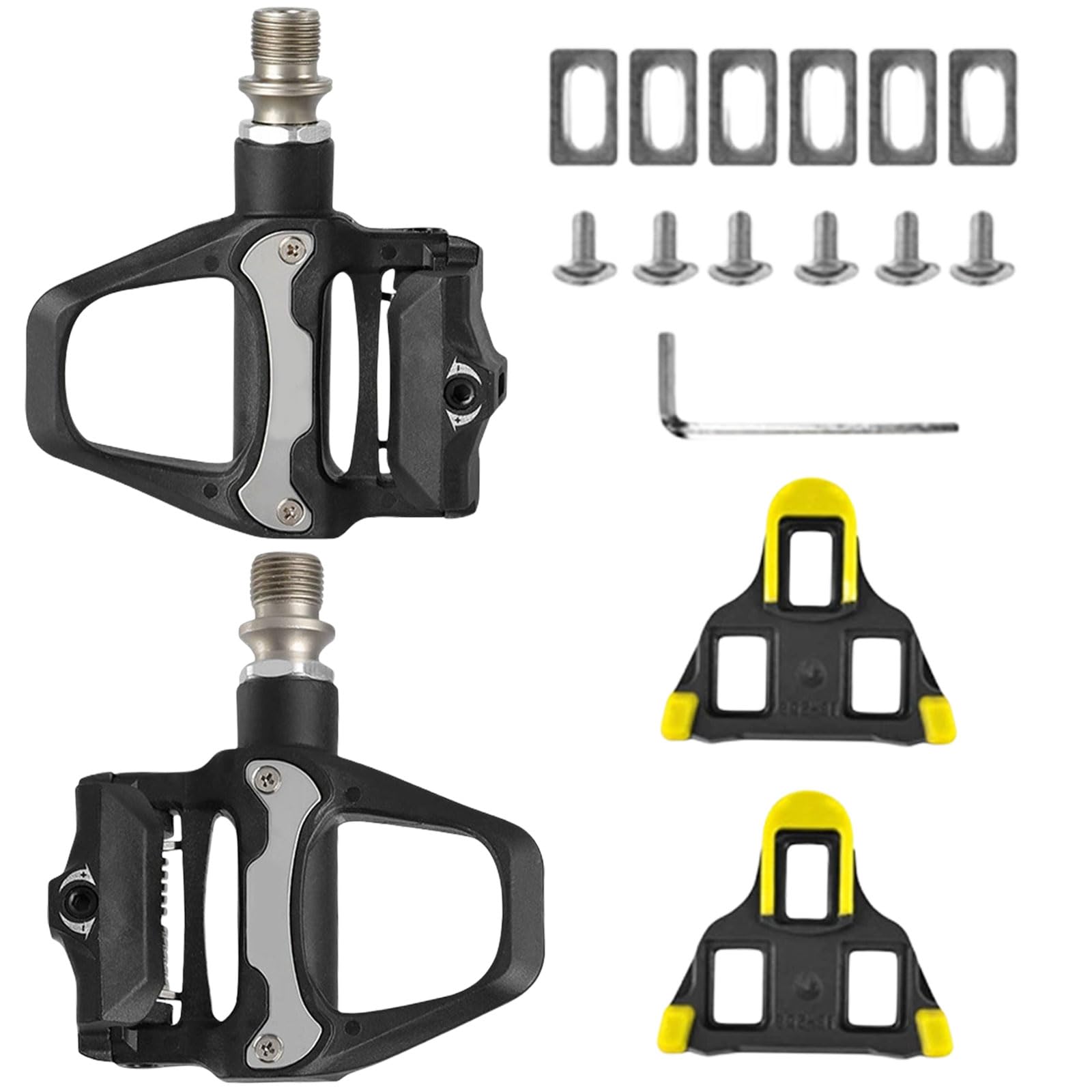 Pedali per Bicicletta SPD, Pedali Per Bicicletta in Alluminio Pedali Bici da Corsa Compatibili Con Shimano SPD-SL,Pedali Bici da Strada con Cleats per MTB,Ciclismo,Spin Bike, Road Bike, Touring