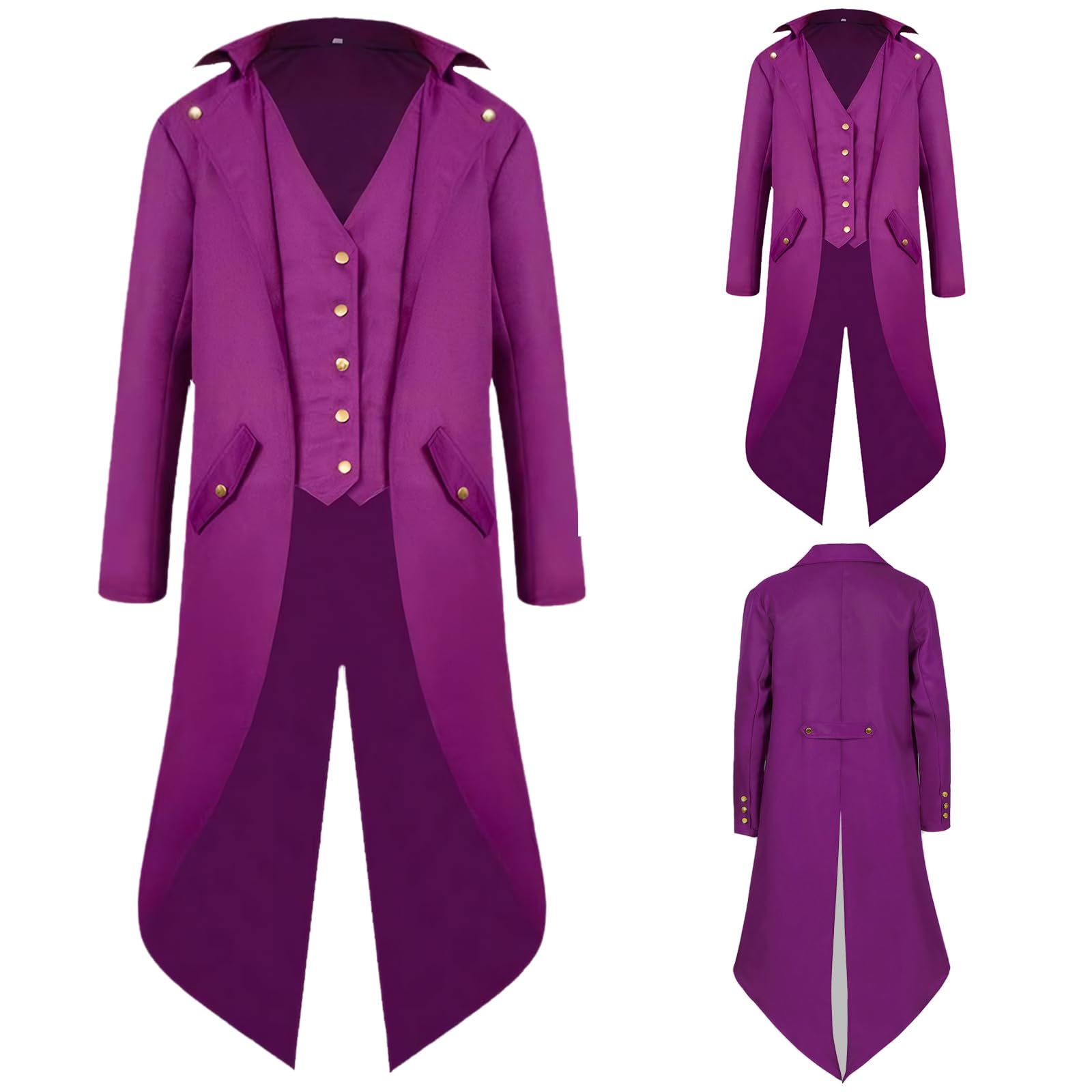 Costume médiéval steampunk victorien pour homme - Veste médiévale gothique vintage pour homme - Costume d'Halloween