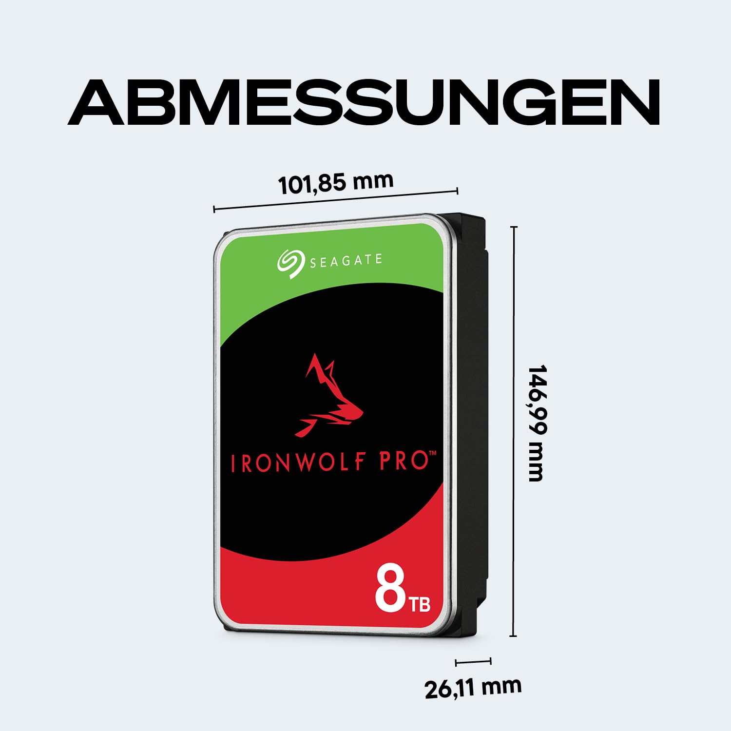 Seagate IronWolf Pro 8TB NAS Interne Festplatte HDD 3.5 Zoll 7200 U/Min CMR 256 MB Cache SATA 6 GB/S