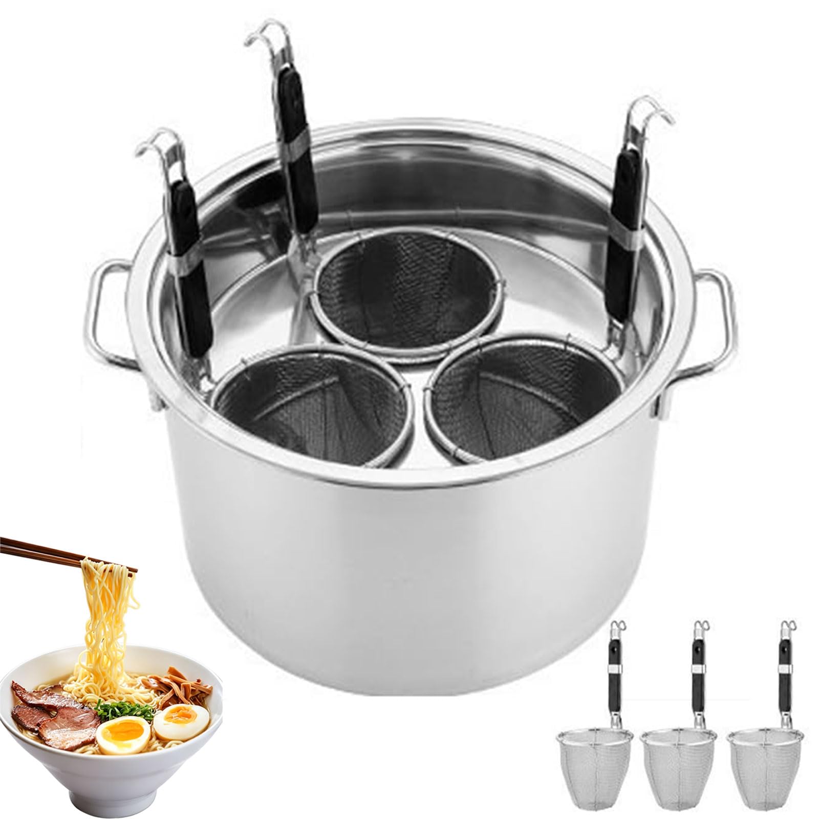 Cubo de acero inoxidable para caldera de fideos, olla comercial para pasta con separador y colador, juego de inserto de cocina para cocina y restaurante