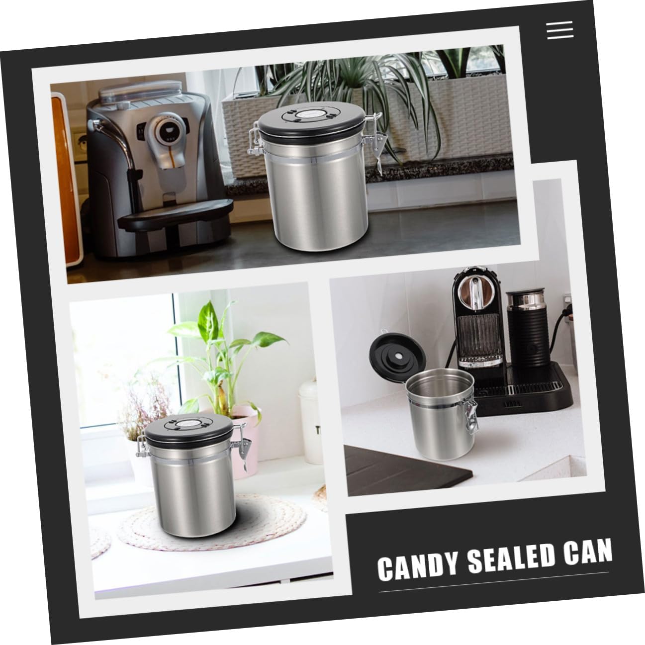 Sealed Cat and Dog Food Storage Container with Spoon, 1.8l Stainless Steel Airtight Snack Jar for Pet Food Storage