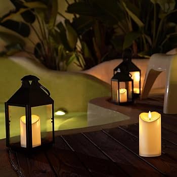 Amagic Flickering Flameless Candles, Waterproof Outdoor