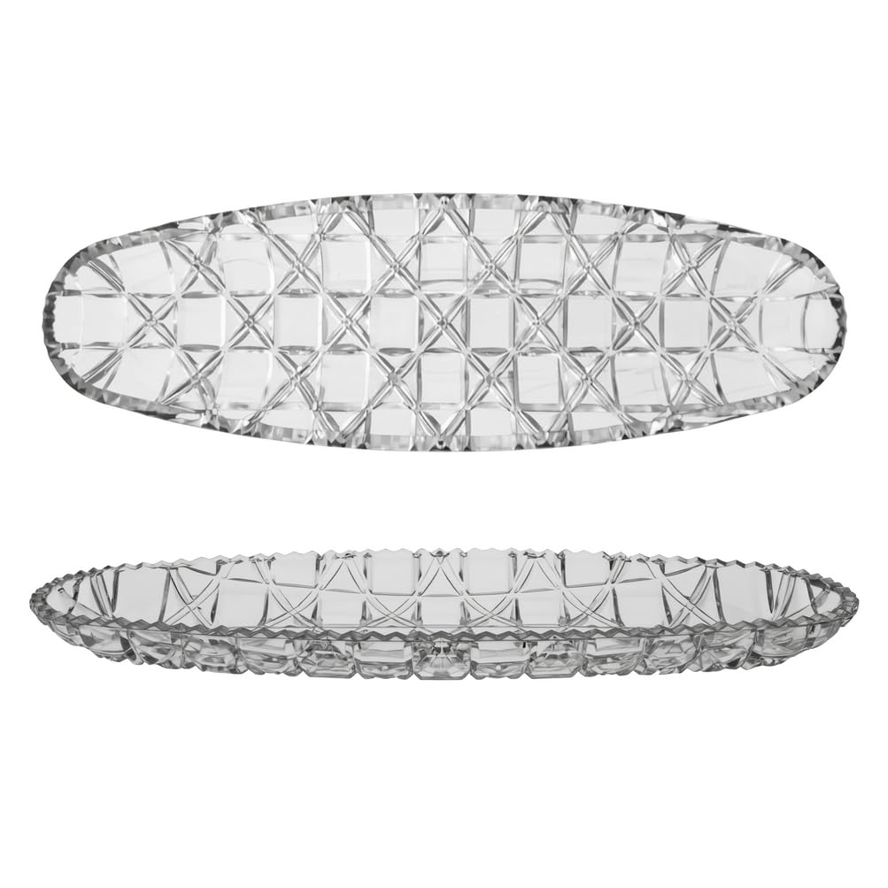 Elongated Oval Sushi Plate, 30.5cm Clear Glass