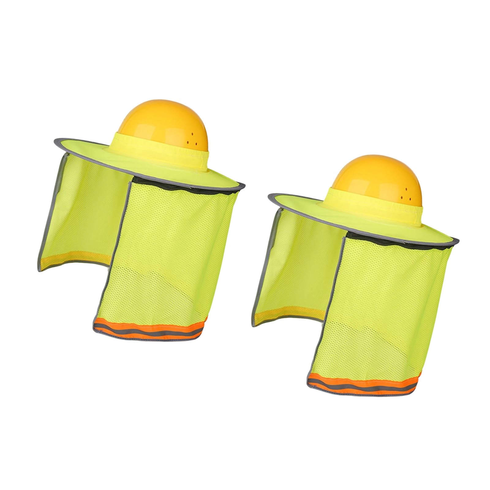 2Pcs Construction Helmet Sun Cover Shade with Ventilation Holes and Reflective Strips for Enhances Foldable Sun Protect