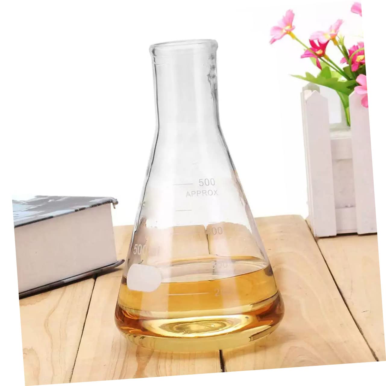 Matraz Cónico de Vidrio Borosilicato Alto 5 Piezas | Fondo Plano, Cuello Ancho y Graduaciones Estándar, 50ml a 1000ml para Laboratorio y Química
