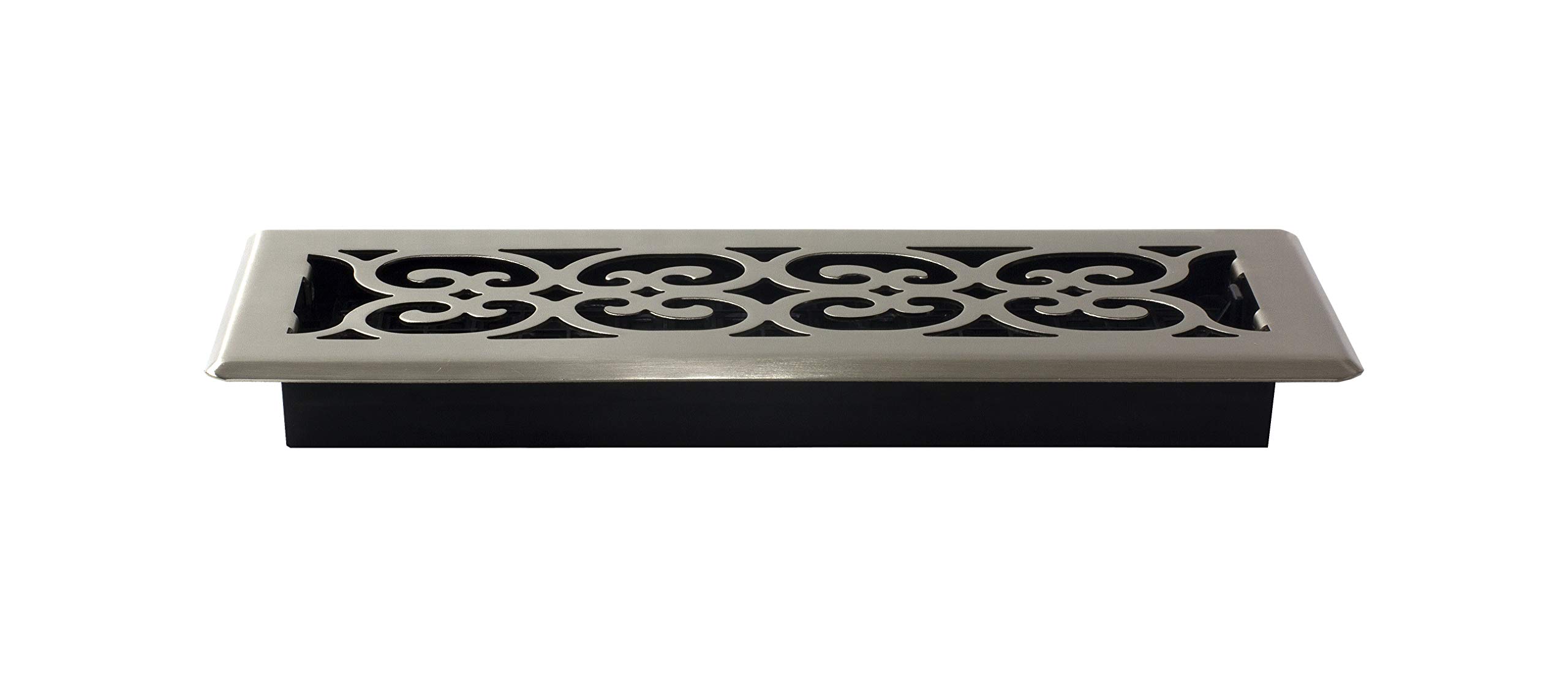 Decor Grates SPH412-NKL Scroll Floor Register, Brushed Nickel Finish, 4 x 12-Inch, 4-Inch by 12-Inch - Image 4