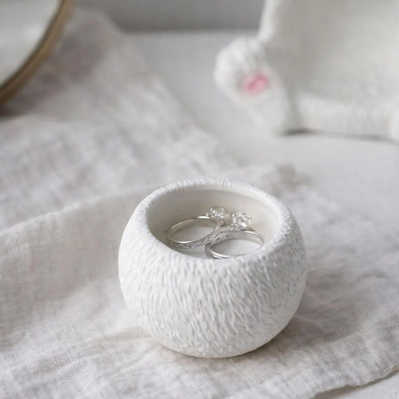 Molde artístico de silicona para hacer velas decorativas en forma de conejo y tazón, accesorios hechos a mano para velas