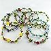 Flower Headband Garland Crown Festival Wedding Hair Wreath Boho Floral Headband (White)
