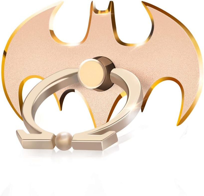 Cool Bat Ring Phone Holder (3 Pack) Aluminium Alloy Cell Phone Light Stand 360° Rotation Finger Grip Smart Phone Holder for Hand (Gold/Pink/Black) …