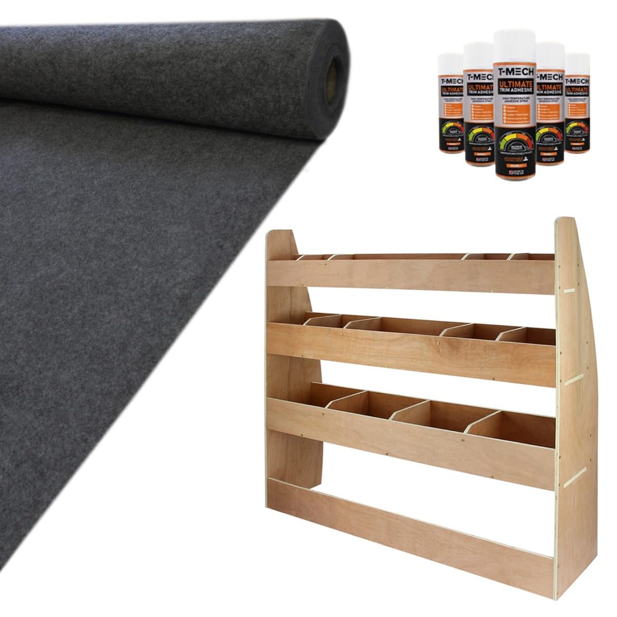 Monstershop Unisex Grey Anthracite Van Lining, Glue & Vw Caddy Rack In 11Sqm